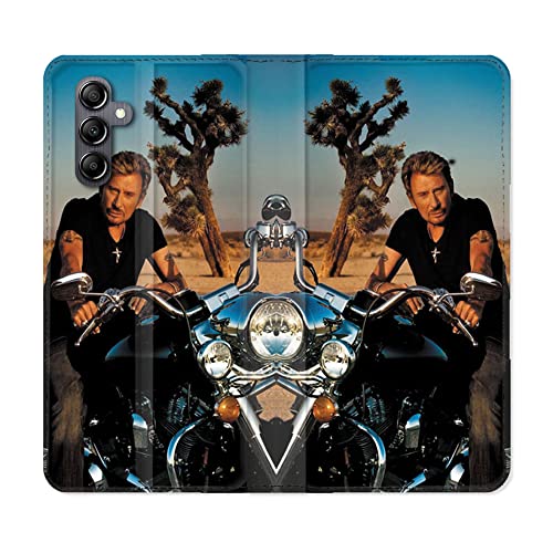 Housse Samsung Galaxy A35 5G Johnny Hallyday en cuir Cokitec