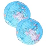 Lanternes en papier carte du monde : ces lanternes suspendues en forme de globe terrestre sont originales et charmantes, avec des formes attrayantes et des couleurs vives