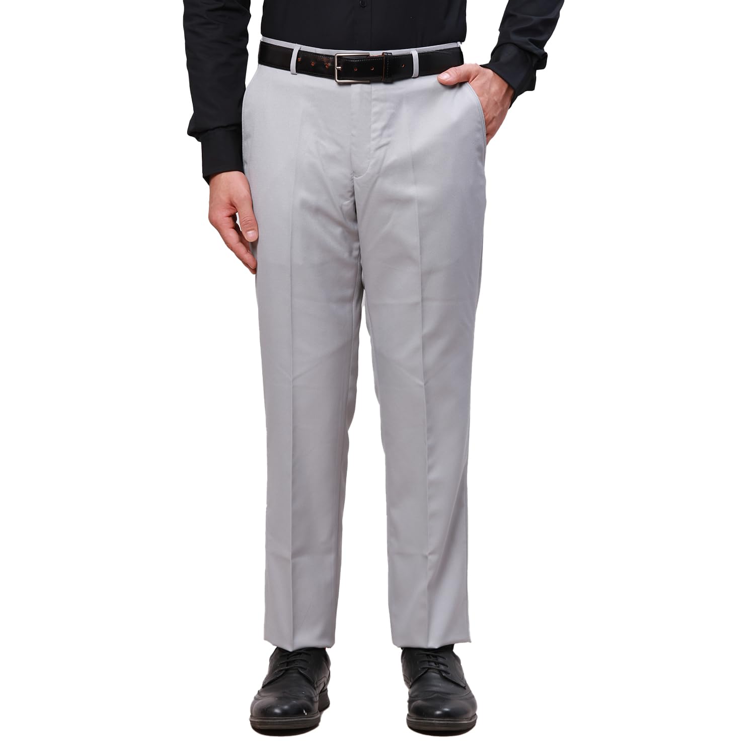park avenue Men Smart Fit Structure Pattern Poly Viscose Blend Pleatless Formal Trouser-picture-37