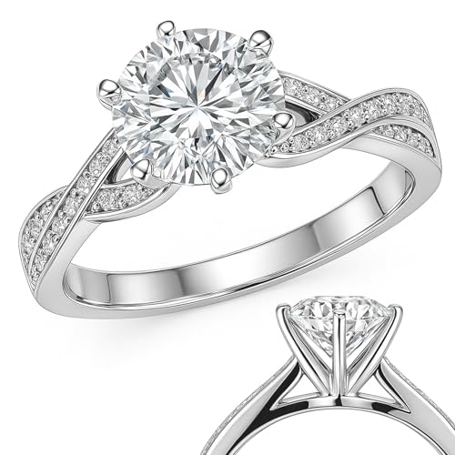 Twisted Infinity Wedding Bands Engagement Ring for Women, Customized Moissanite Engagement Ring 925 Sterling Silver Bezel Promise Ring for Her, Infinity Ring