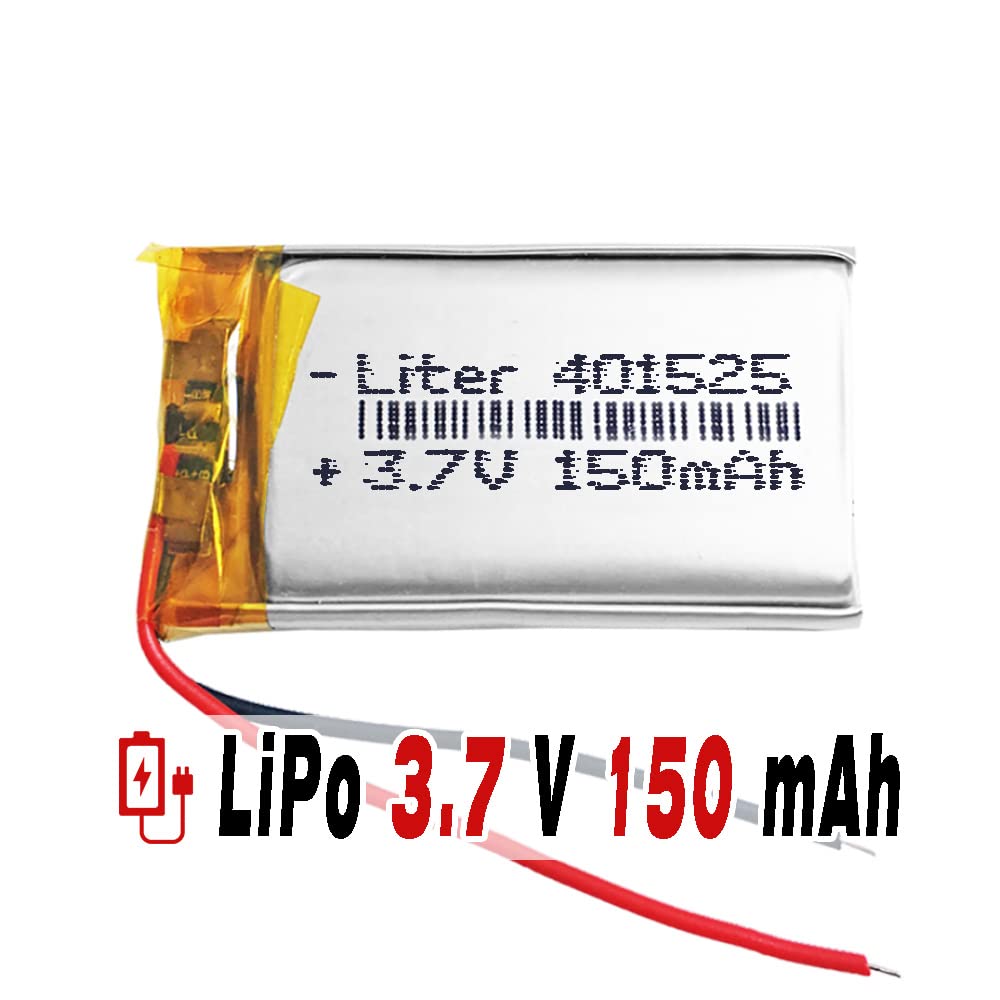 Bateria 401525 LiPo 3.7V 150mAh 0.555Wh 1S 5C Liter Energy Battery Akumulator dla Elektroniki ładowalny litowy polimerowy telefon - Nie nadaje się do sterowania radiowego 27x15x4mm (150mAh|401525)