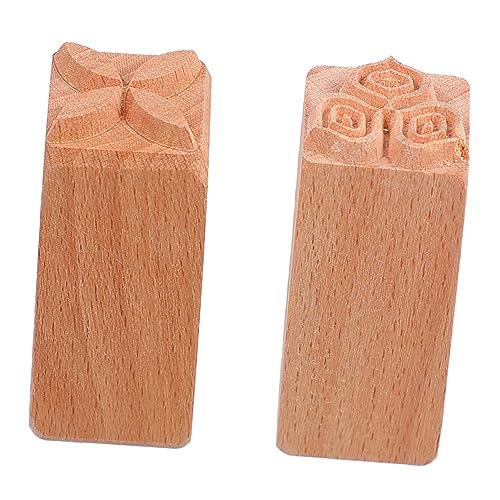 DIYEAH 2 Piezas Impresión Cuadrada De Madera Arte Frío Funda Nordica Murciélago Más Suave Caza De Focas Temático Glicina Sello Bloques De Estampado Para Manualidades Decoraciones Planta Y