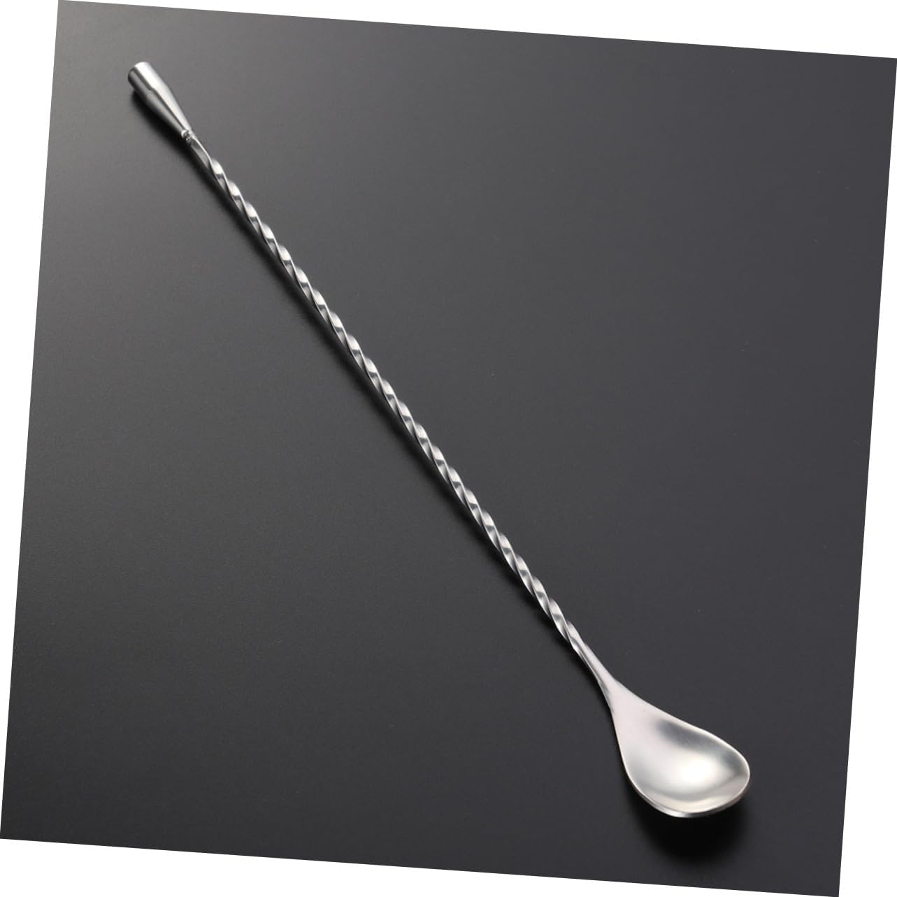 VOSAREA 2pcs Cocktail Threaded Bar Spoon Swizzle Stick Stainless Steel Long Bar Tea Stirring Stick Twisted Middle for Control Essential for Bartenders Muddler