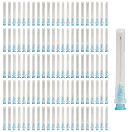 100 PcsDispensing Needle Accessories Dispensing Accessories Stainless Steel Pipe Dispensing Needles Stainless Steel Industrial Needles for Lab Inks Glue DIY Crafts (23G 32mm/1in)
