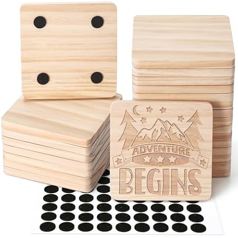 GOH DODD 24 Unfinished Wooden Coasters Set Cover