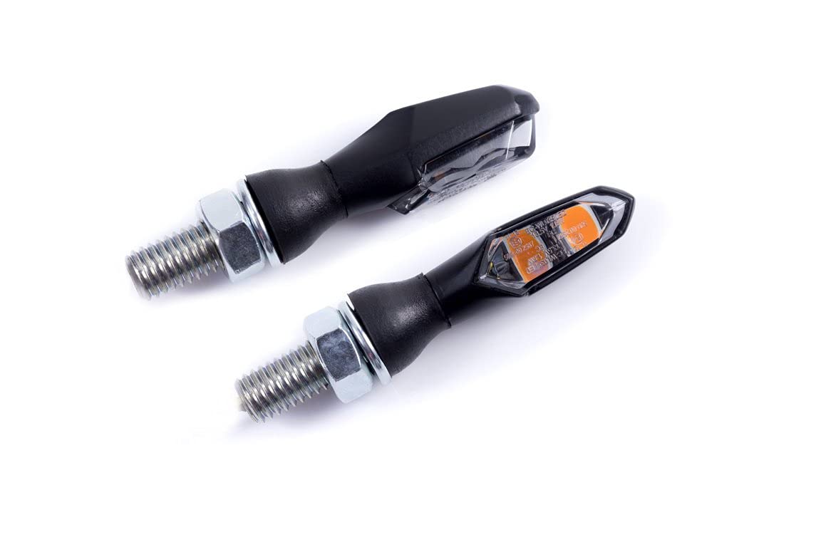 Puig 3734N Intermitentes led homologados con carcasa negra y tulipa ahumada diseño compacto y aerodinámico para moto, Negro