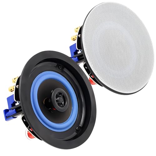 STUDIOFINIX 4-Zoll-160W 2-Wege-Passive Deckenlautsprecher, Flush-Mount in Decke/Wand, ideal für Heimkino, Wohnzimmer, Büro, Küche, Studienzimmer, Keller, überdachte Terrasse und Flush-Mount
