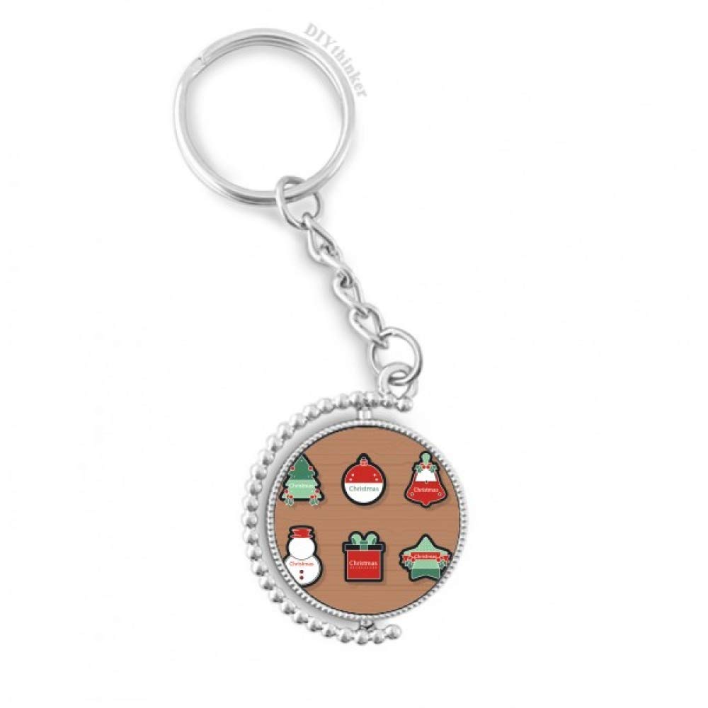 Noël symbole icône cartoon porte-clés rotatif idée cadeau de fête - 4