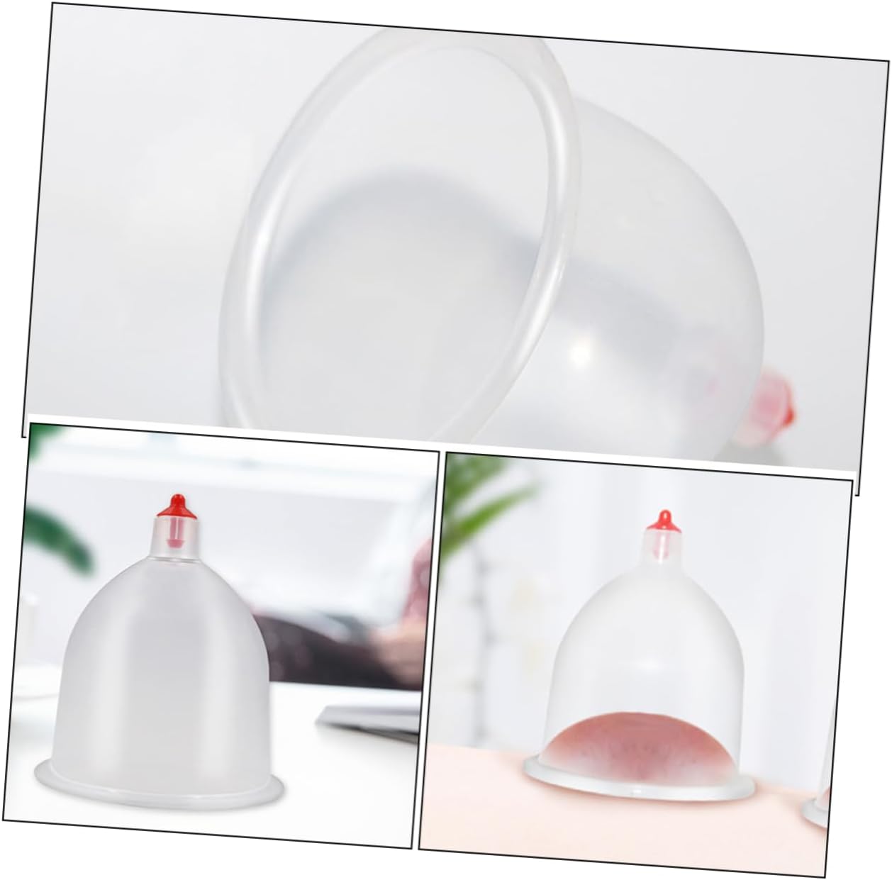 Outanaya 5pcs Vacuum Cupping Cups for Body Massage Therapy Reusable Plastic Cupping for Home Use Improves Blood Flow and Pain Relief Easy to Use and Secure