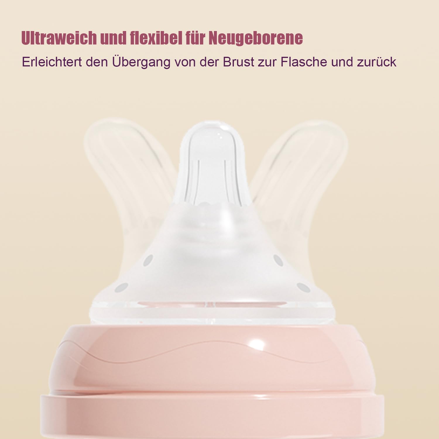Babyflache aus Glas, Anti-Kolik Babyflaschen für Neugeborene, 0-6 Monate, mit Sauger Größe 1, Langsamer Fluss aus Silikon, 160ml, 2er Pack - Weiß