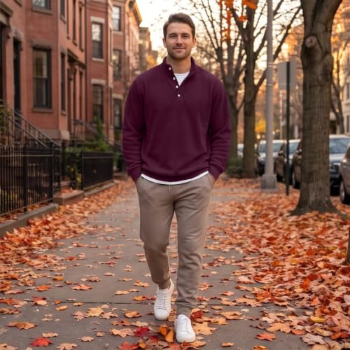Long Sleeve Henley Shirts for Men Classic Big and Tall Baggy Shirts Sports - image 7