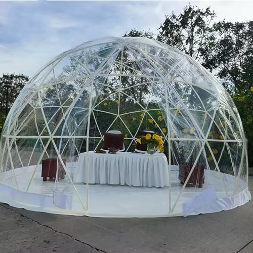 Invernadero tipo cúpula de jardín, refugio geodésico para patio trasero, toldo para 8-10 personas, casa de pantalla de iglú transparente para patios y jardines