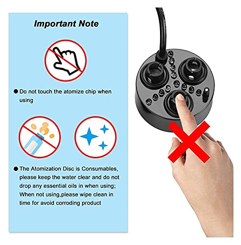 3 Hoofd Ultrasone Mist Maker Fogger, Plastic Verstuiver met 12 LED Licht, luchtbevochtiger 1500 ml/h Vertatie voor water… - Image 6