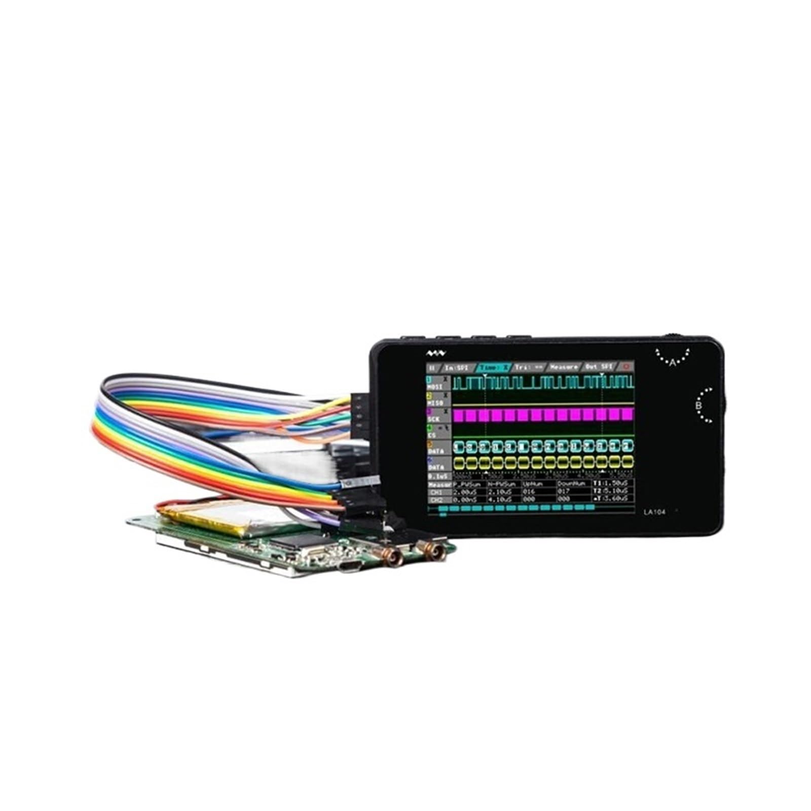 Analizador lógico digital LA104 Mini DSO, pantalla de 2,8", 4 canales, osciloscopio SPI IIC UART programable, 100 MHz máx.(Standard)
