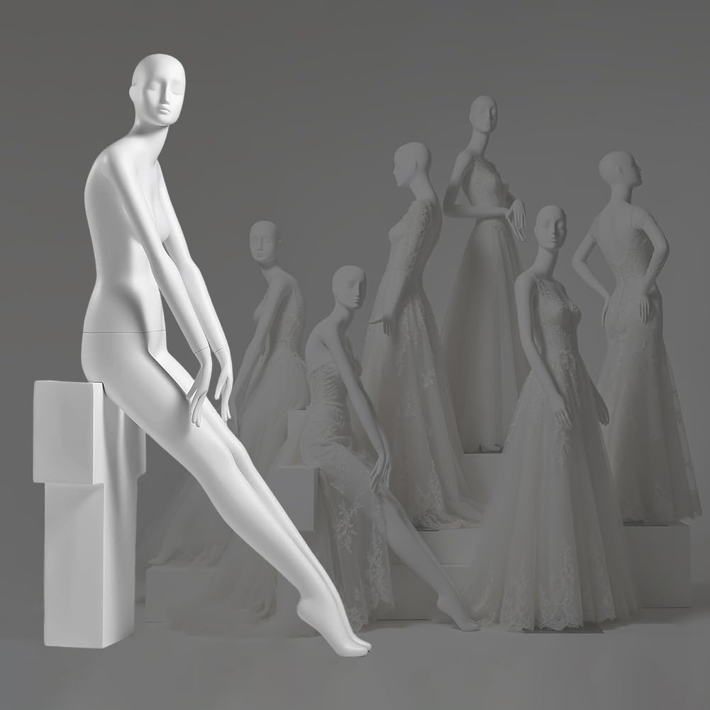 PA-DABAOO Female Mannequin Full Body for Wedding Dress Showcase,Full Body Retail Display Form with Base,Manikin Torso Stand for Clothing Retail Shop & Photography,F