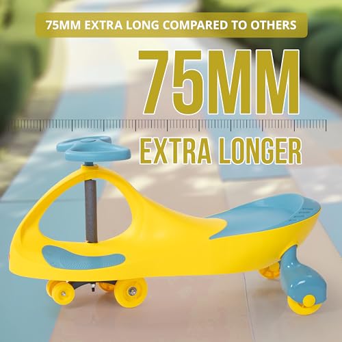 Image of LuvLap Sunshine Swing Car for Kids, Comfortable Seats & Durable, Smooth Wheels, Baby Car, Magic Toy, Push Ride On, 3+ Years, Birthday Gift for Baby Boys & Girls, Yellow & Green