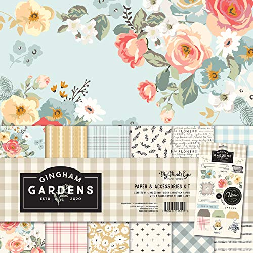MY MINDS EYE, INC. Gingham Kit Papel/ACCES, Jardines de cuadros, talla única