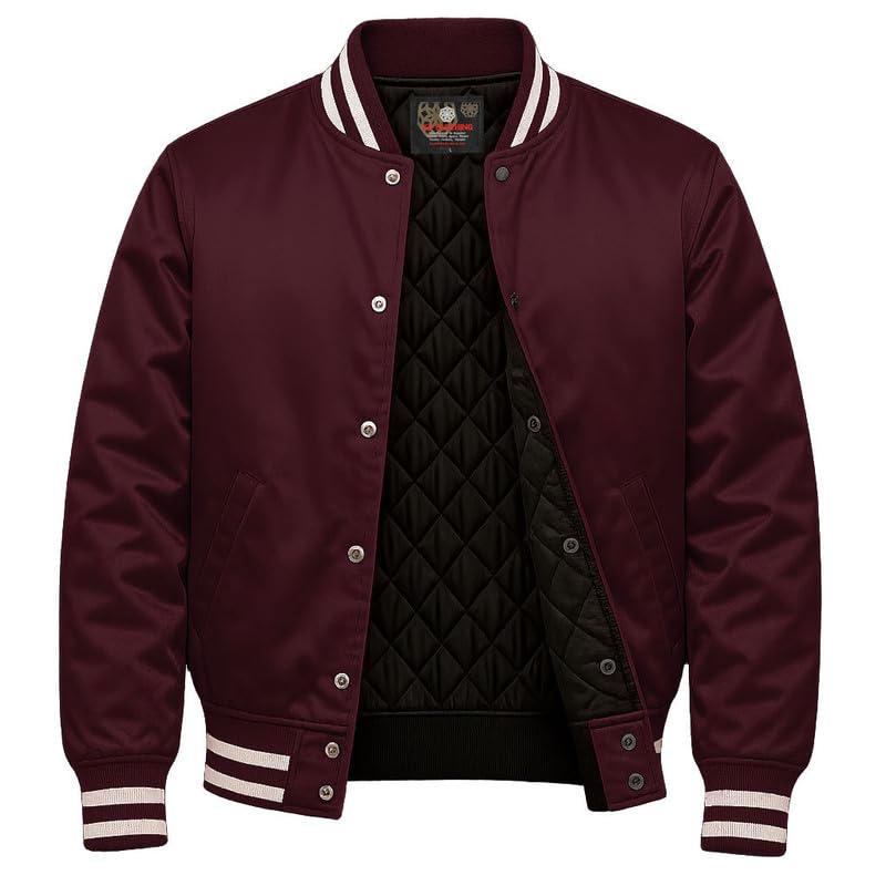 Women's Satin Varsity Bomber Jacket – Baseball College Letterman Style2