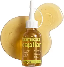Tônico Capilar Antiqueda e Crescimento para Fortalecimento com Jaborandi, Babosa, Urtiga e Mentol – Ajuda na Queda de Cabelo e no Crescer dos Fios – Sem Enxágue – Vegano – 60 mL – Beauts