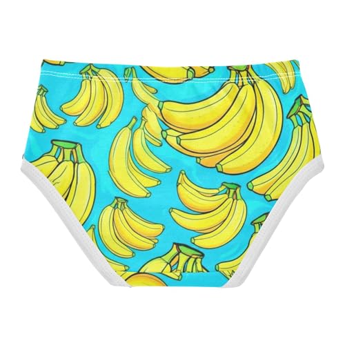 Toddler Girls Underwear 2t Cotton Panties for Girl Cartoon Briefs Underpants Yellow Bananas Turquoise2