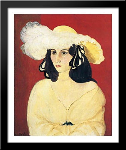 The White Feather 28x34 Large Black Wood Framed Print Art by Henri Matisse