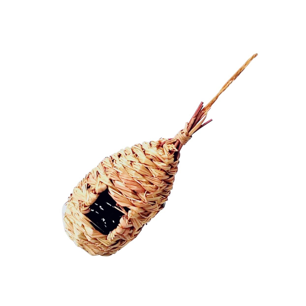 HEMOTON Handmade Grass Bird Nest Creative Hanging Bed for Birds Natural Pastoral Style Comfortable Living Decor Craft for Parakeets Canaries More