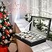 Ohuhu Watch Case Watch Box Watch Holder for Men 12 Slot PU Leather Watch Holder Real Glass Lid Jewelry Organizer Storage Soft Velvet Watch Display Case for Men Women Fathers Day Valentine's Day Gifts