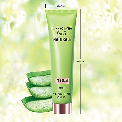 Lakme 9 to 5 Naturale CC Cream, Bronze, Spf 30 With Aloe Vera, Conceals Dark Spots & Blemishes, 30 g - Image 4
