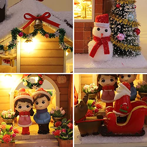 Eis und Schnee Manor 3D Holz Miniatur Puppenhaus Kit Weihnachten Karneval Geschenk DIY Spielzeug Puppenhaus Modell… – Bild 7