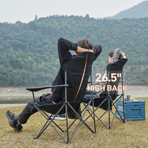 EVER ADVANCED Camping Chairs, Lawn Chairs Outdoor Sports Chairs, Folding Chair Camping Chairs for Adults, Supports 400lbs - Image 5