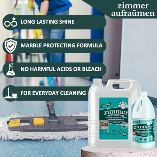 Image of Zimmer Marble & Granite Shampoo /Floor Cleaner-1Lit; PRO Series. 2XTHICK & CONCENTRATED ECONOMICAL.100% BIODEGRADABLE With French Fragrance.Eco-friendly. Kids & Pets Safe