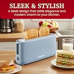 Elite Gourmet ECT2517OX SLIMTOAST™ 2-Slice, Long Slot Toaster, Cool-touch Body, 6 Toast Settings & Cancel Function, Extra Wide 1.5” Slot Easily Fits Bread, English Muffin, Bagel & Waffles, Ocean Blue