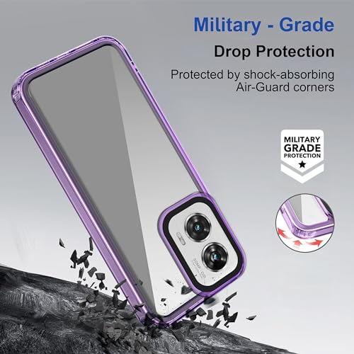 Image of amazon basics Back Case Cover for Motorola G96 5G | Compatible for Motorola G96 5G Back Cover | Case Cover with Camera Protection | (TPU + PC | Translucent Purple)