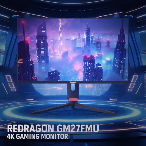 Redragon 27" 4K Flat Gaming Monitor - Mini-LED, UHD 3840x2560, 160Hz, 1ms Response Time, FreeSync Premium & G-Sync Compatibility, 105% NTSC, Tilt Adjustable, HDMI/DP/Type-C Compatible, VESA Wall Mount by Redragon - Image 7
