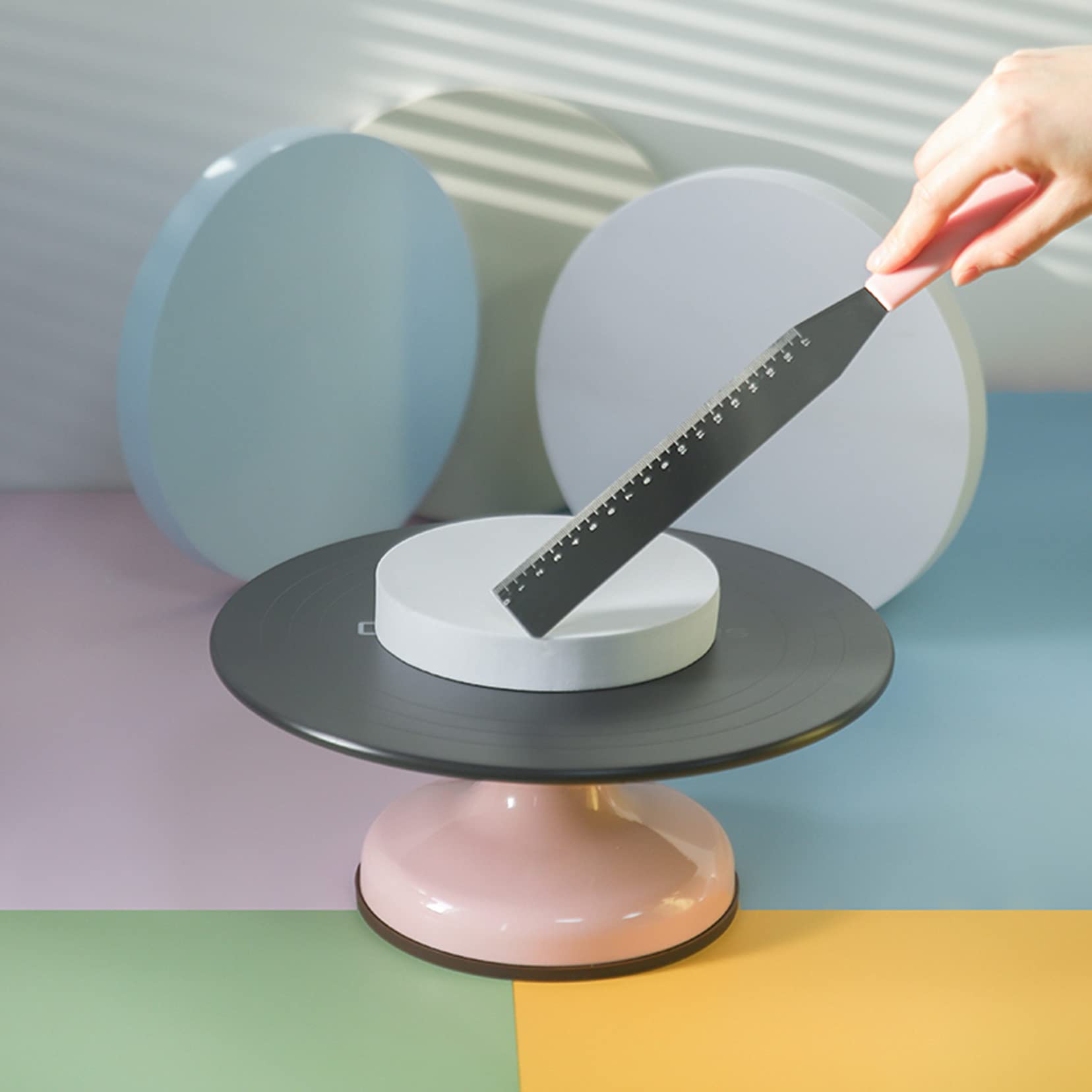 Plateau Tournant Pour Gâteau En Aluminium De 30,5 Cm Avec Deux Tiges Lisses, Plateau Tournant Pour Décoration De Pâtisserie, Outil De Décoration De Pâtisserie