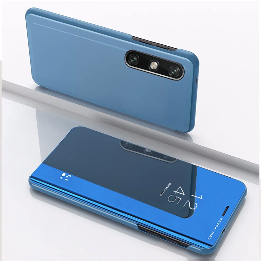 Housse Flip Cover Pour LG Velvet - Noir Avec Miroir Et Rabat Clear View - Neuf