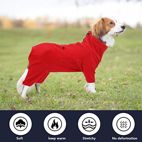 Kuscheliger Fleece-Mantel für Hunde, Ganzkörperjacke mit vier Beinen, verstellbarer Overall mit Reißverschluss, Winterkleidung, ideal für Hunde im Freien oder drinnen, für kleine, mittelgroße und