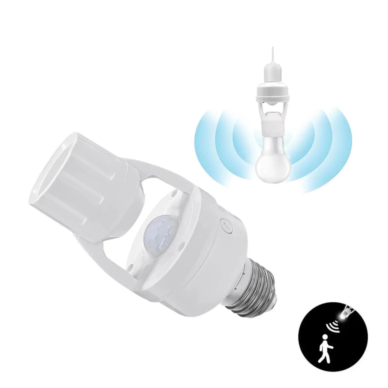 Generico Portalampada con sensore di movimento Adattatore portalampada E27 intelligente Accensione/spegnimento automatico Presa luce