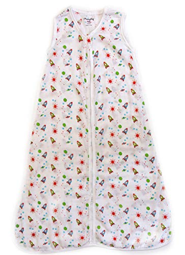 Mommy’s Hug Sleeping Bag with Zipper 100% Organic Cotton Muslin Very Soft (Multi Color, L12-18)