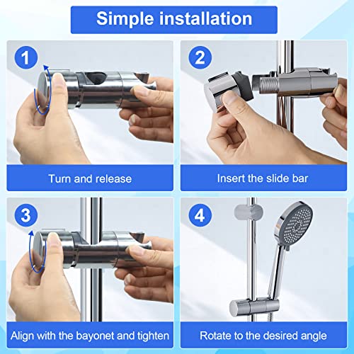 TOZKZO Hand Shower Holder Adjustable Diameter 18-25 mm Shower Holder Bracket, ABS+Chrome-Plated Surface Design Shower Holder - Image 4