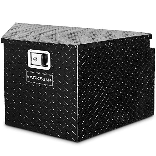 ARKSEN 33-Inch Diamond Plate Aluminum Trailer Tongue Box Pickup Truck Tool Box Storage