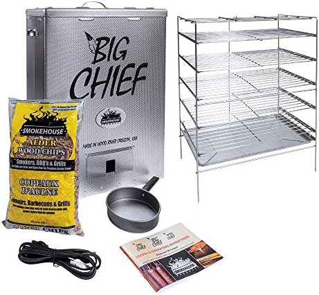 Smokehouse Products Big Chief Top Load Smoker, Silver, 27.06" L x 12.50" H x 18.25" W
