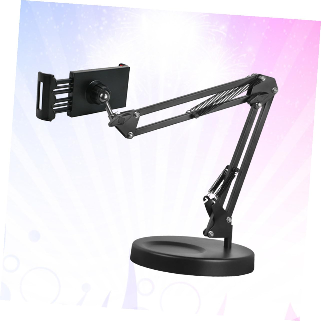 Didiseaon Soporte Móvil de Brazo Articulado Metálico con Base de Clip para Escritorio Giratorio Compatible con Teléfono y Tableta Soporte Multifuncional para Fotografía y Vídeo Negro