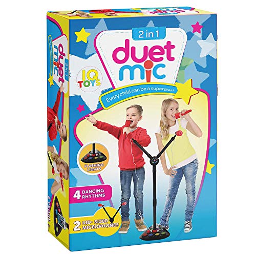 Kids Double Karaoke Mic with Music Singalong and Disco Lights, Connects to iPods, Smartphones & MP3 Players