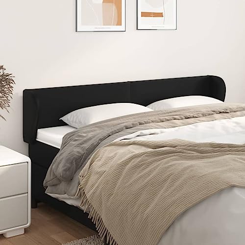 Kaloriko Cabecero de cama con orejas, 183 x 23 x 78/88 cm, piel sintética, altura ajustable, acolchada, para dormitorio, patas de madera robustas