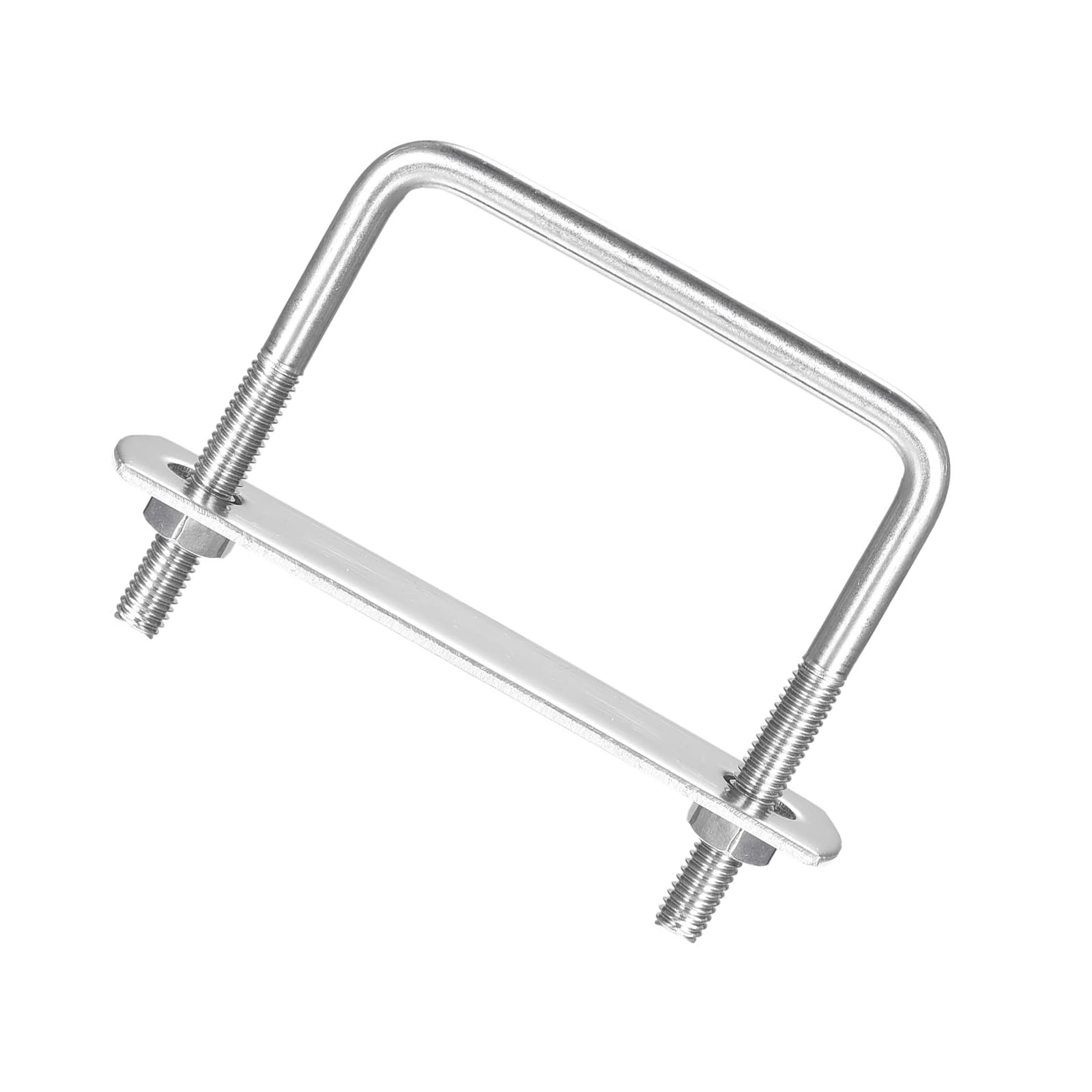 Unifizz Square U-Bolt,1 Set 304 Stainless Steel M6 U Bolts 60mm(2.44") Inner Width 60mm Length with Nuts and Frame Plate for Automobiles Boat Trailer