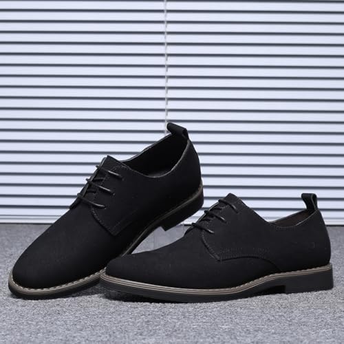 Mens Suede Leather Dress Shoes Casual Lace Up Oxfords Shoes4