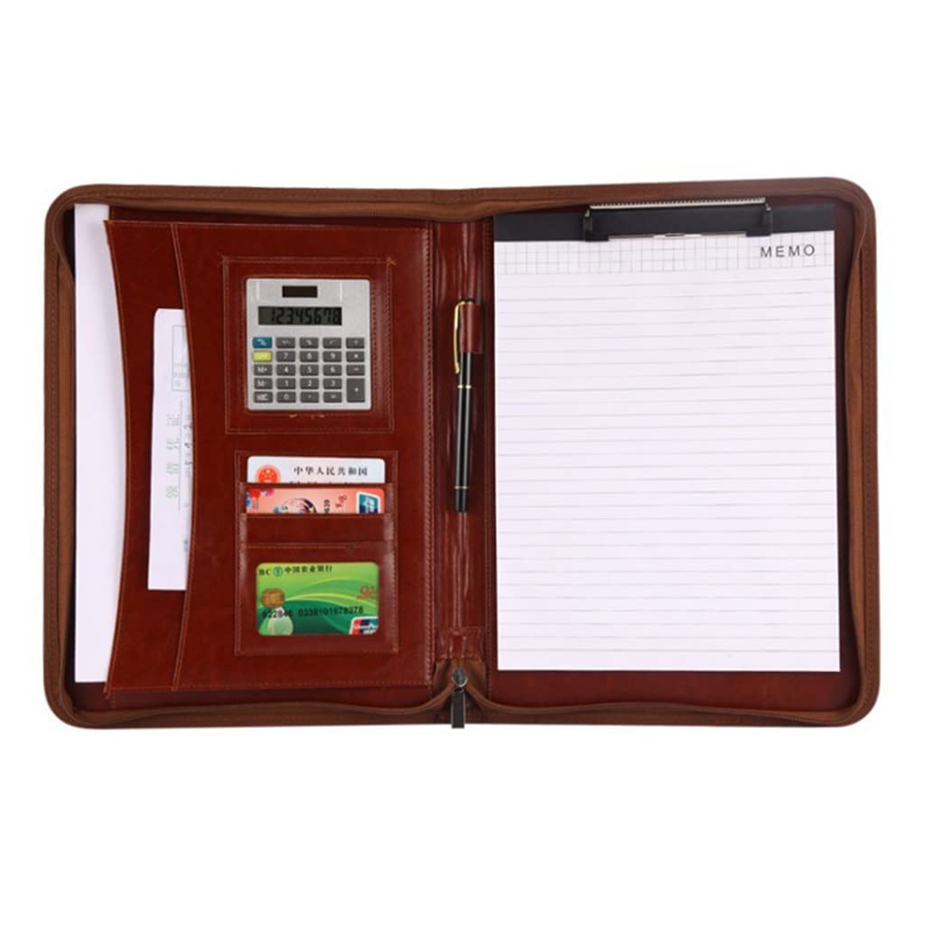 Teczka A4, teczka robocza A4, teczka do przechowywania, zapinana na zamek błyskawiczny, skórzana teczka PU Padfolio z ukrytym uchwytem i schowkiem, portfolio konferencji biznesowej dla kobiet mężczyzn