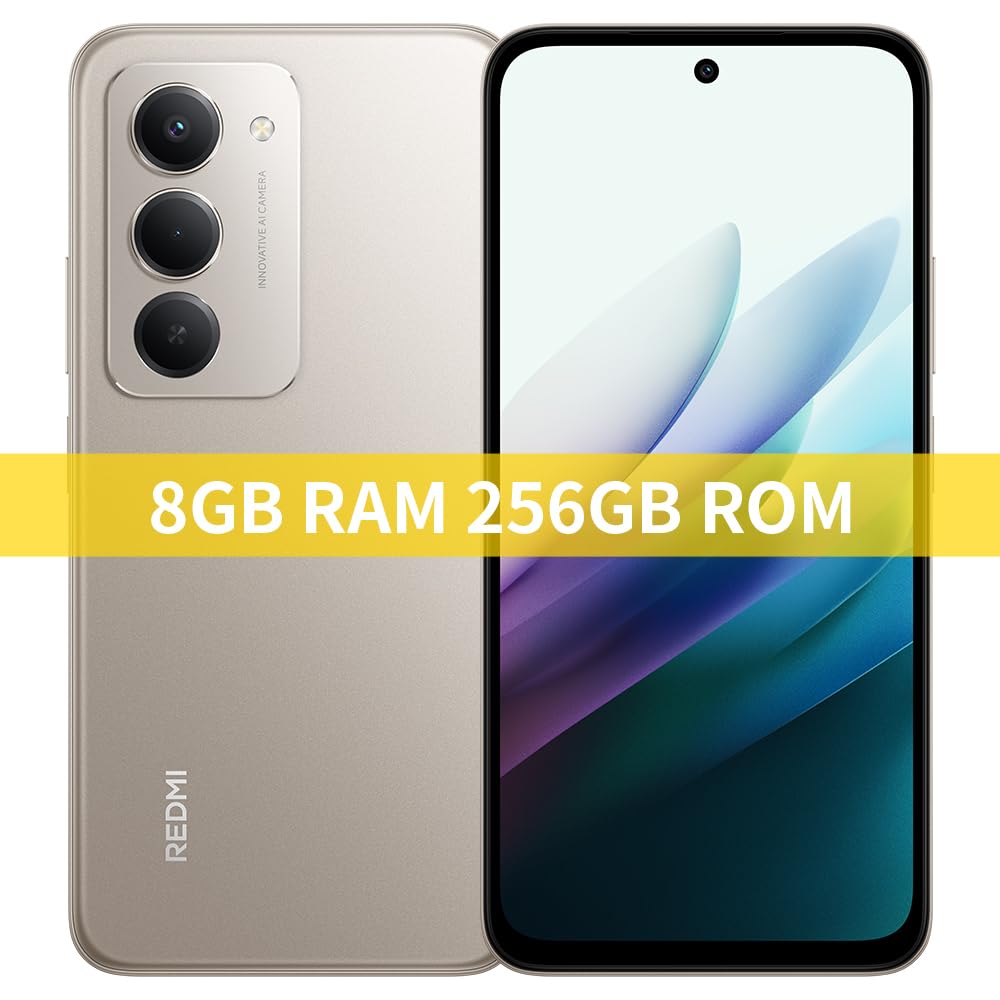 XIAOMI Redmi 15 smartfon NFC Smartphone, 8GB+256GB, ekran 6.9" FHD+, tytan, bateria 7000mAh, szybkie ładowanie 33 W, wyświetlacz 144 Hz, podwójny system aparatu AI 50MP, bez ładowarki