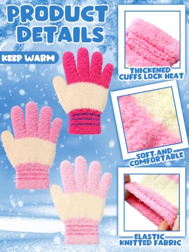 Image of EBOOT 3 Pairs Winter Kids Gloves Warm | Toddler Gloves for Boys Girls Outdoor, Full Finger Fluffy Soft Mittens for 1-11 Years Children, Multiple Colors